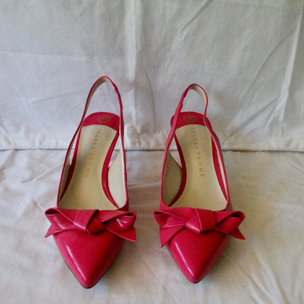 Ivanka Trump Pointed Toe Slingback Kitten Heels